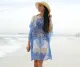 Printed holiday beach skirt bikini sunscreen shirt