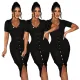 Thread metal buckle small fragrant wind slit slim sexy dress