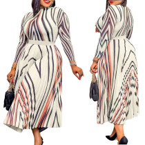 PRINTED PLEATED DRESS