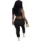 Printed vest leg lock pants sports suit