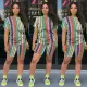 Printed sports casual short-sleeved shorts set