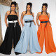 Fashion loose wide leg mop jumpsuit with belt