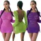Sexy fashion cut-out ice silk dress