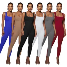 Sexy square-neck backless buttocks slimming jumpsuit