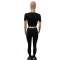 Fashion round neck short sleeve top tights suit