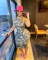 Fashion printed camouflage dress without hat