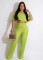 Casual two-piece off-shoulder chest wrap loose flared trousers