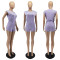 Casual solid color sleeveless slim sportswear two-piece set