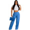 Fashion casual loose straight pants Solid casual pants
