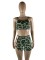 Sexy and soft screen printing suspender sleeveless cross belt open edge two-piece set