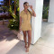 New summer fashion zipper pocket solid color dress