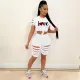 Large personalized print casual two-piece set