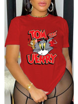 Large round neck loose T-shirt