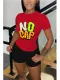 Large personalized print casual two-piece set