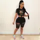 Large personalized print casual two-piece set