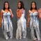 Casual printing snakeskin tie-dyed sexy sling two-piece set