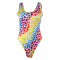 Sexy bikini printed T-shaped vest one-piece swimsuit