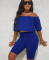 Fashion casual sexy one-shoulder two-piece set