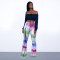 Tie-dyed micro-ram tights multi-color