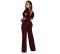 European and American sexy fashion V-neck high elastic gold and silver silk women's jumpsuit