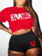 Large personalized print casual two-piece set