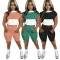 Lovely contrast color hooded sweater pants two-piece set