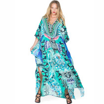 Printed robe holiday bikini blouse dress