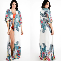 Printed holiday bikini sunscreen shirt beach skirt