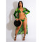 Sexy digital printed swimsuit cape bikini 3-piece set