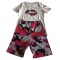Summer camouflage lip ironing print casual two-piece set