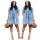 DENIM RUFFLE DRESS