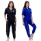 Fashion Hooded Embroidery Casual Short Sleeve Two Piece Set