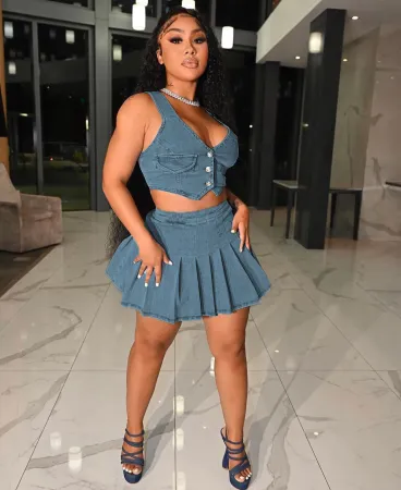 Denim Tank Skirt Set