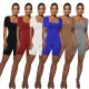 Short Sleeve Large Neck Fashion Sports Jumpsuit