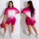 Fashion Slim Fit T-shirt Shorts 2 Piece Set