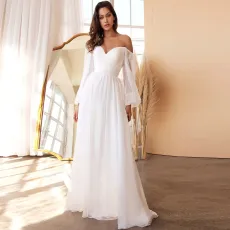 Chiffon Long Sleeve Swing Dress