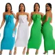 Popcorn bubble bra wrap hip dress
