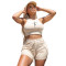 Tank Top Shorts Sports Set High Elastic Pit Stripe Fabric in Stock