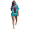 Casual tie dyed printed short sleeve shorts sports two-piece set