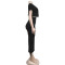 Fashion Tassel Short Sleeve Long Dress 2 Piece Set