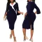 Sexy Fashion Solid V-Neck Dress