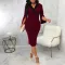 Sexy Fashion Solid V-Neck Dress