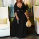 Large Fashion Casual Solid Two-Piece Set