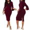 Sexy Fashion Solid V-Neck Dress