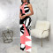 Sexy and fashionable digital printing sleeveless jumpsuit
