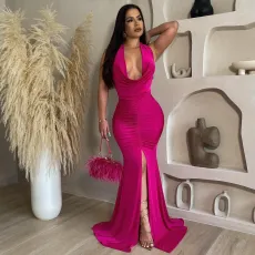 Sexy Split Open Back Sexy Long Dress