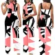 Sexy and fashionable digital printing sleeveless jumpsuit