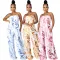 Sexy and fashionable digital printing one-line collar bra jumpsuit