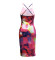 Printed suspender sleeveless hip wrap dress Sexy dress
