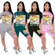 Fashion printing casual two-piece set